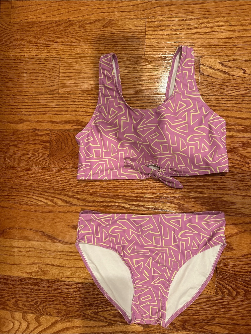 Melrose and Market Lilac Patterned Two-Piece Girls Swim Set